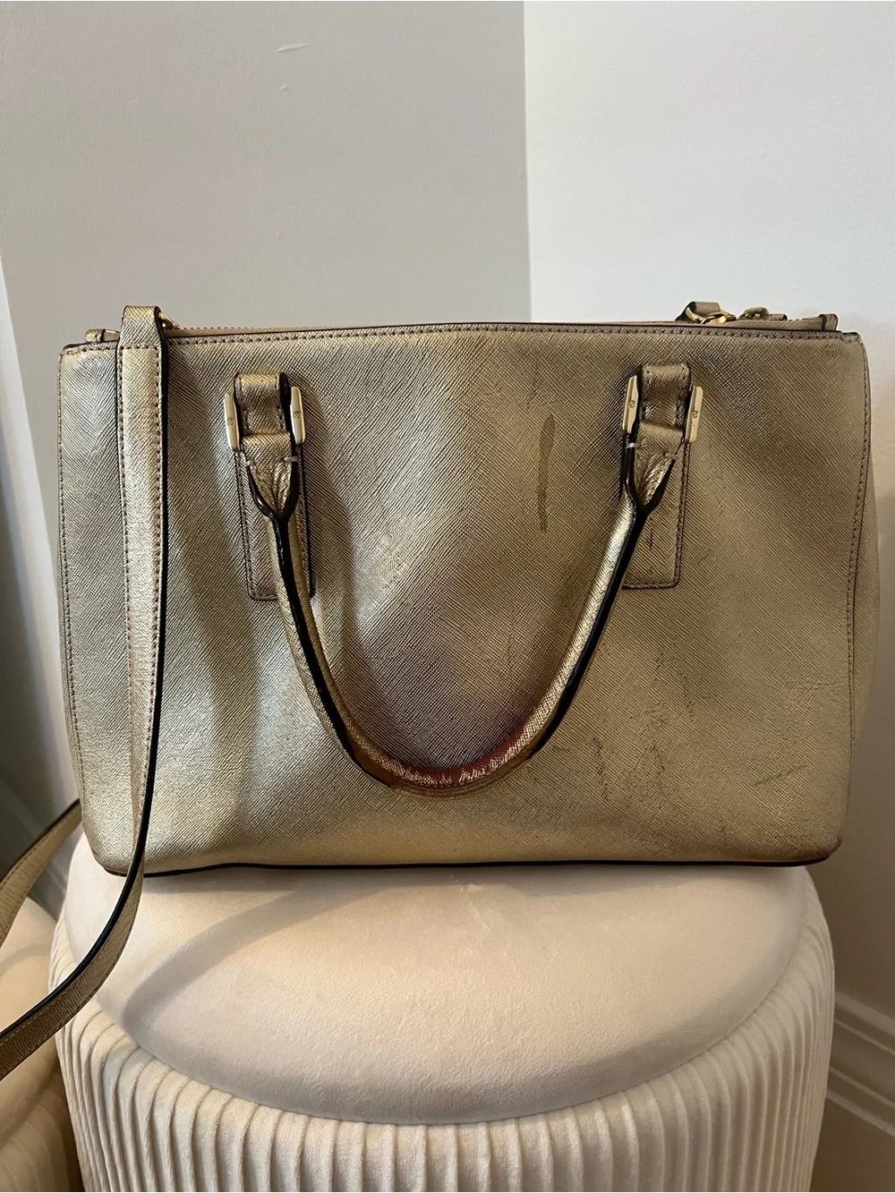 Tory Burch Metallic Gold Leather Purse